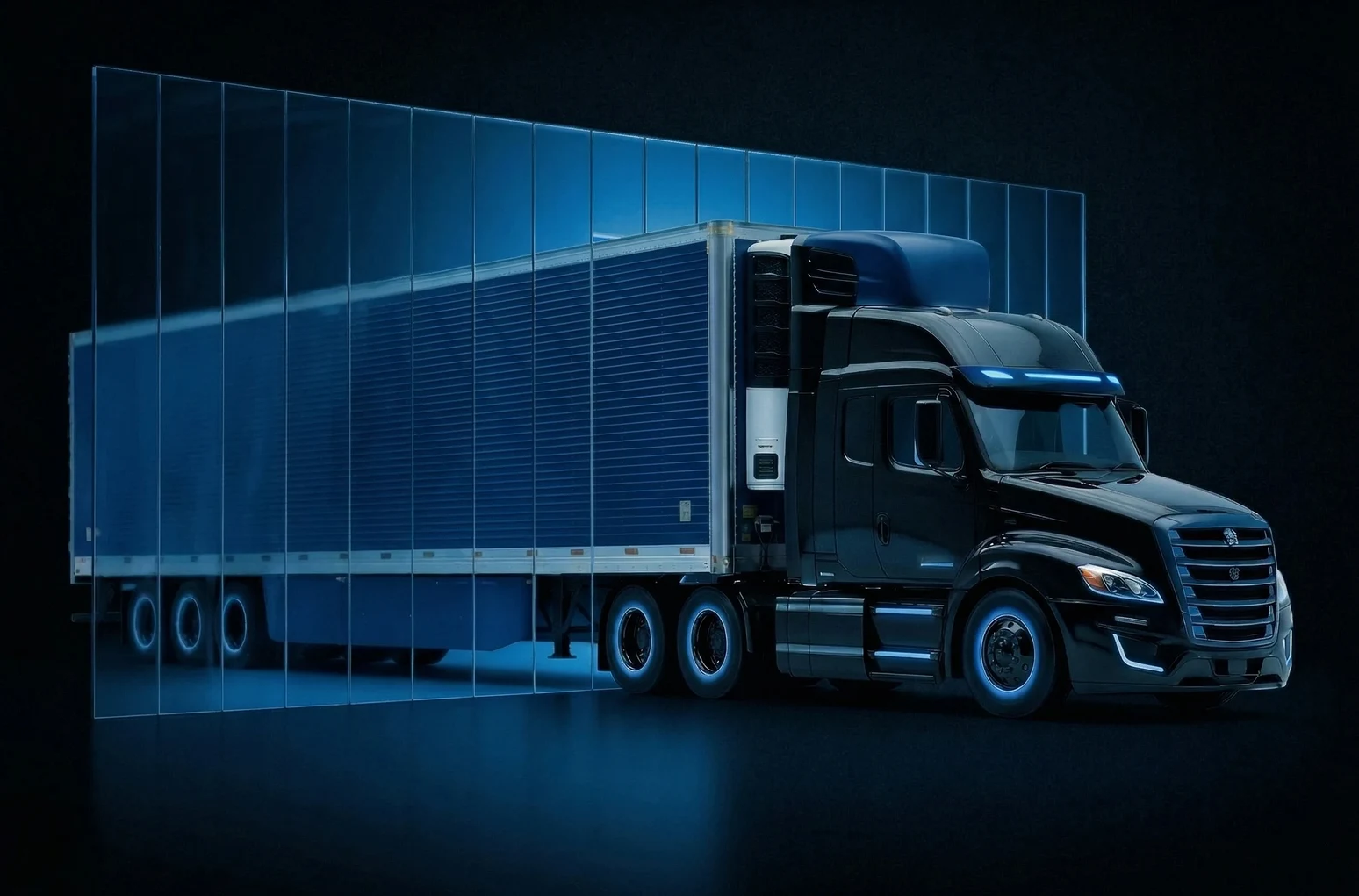 truck in blue color